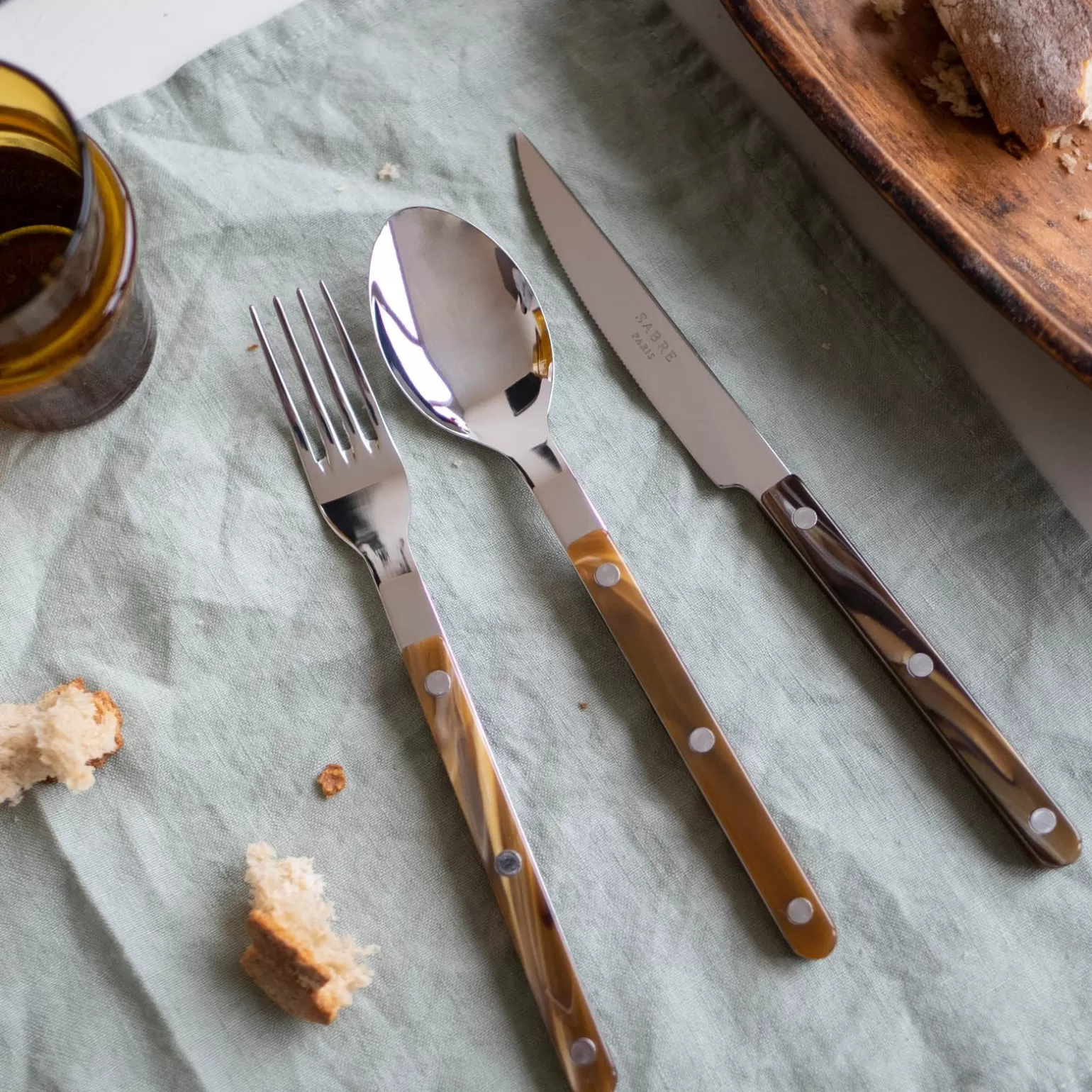 Fourchette De Table<Sabre Paris Bistrot Buffle, Effet Buffle