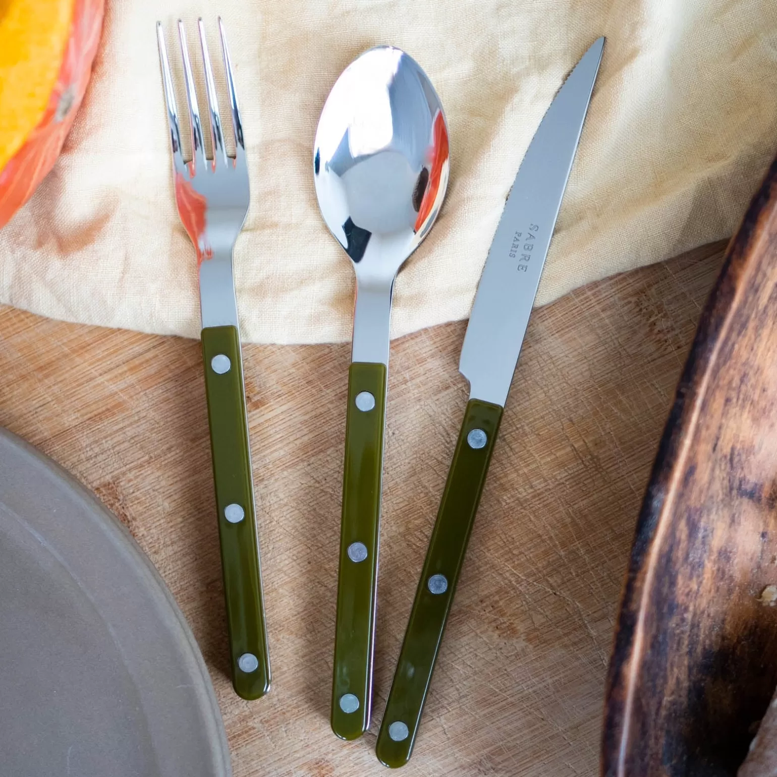 Couteau De Table<Sabre Paris Bistrot Uni, Vert fougère