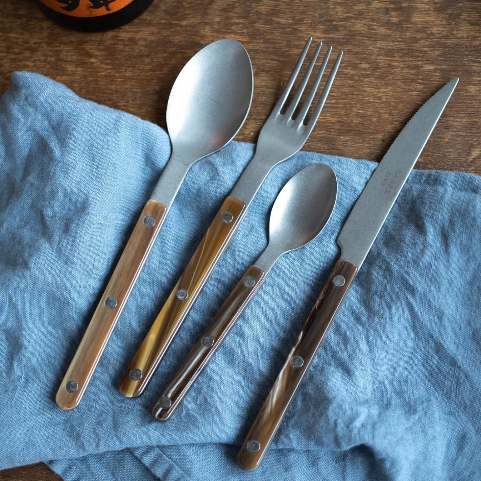 Couteau De Table<Sabre Paris Bistrot Vintage Buffle, Effet Buffle