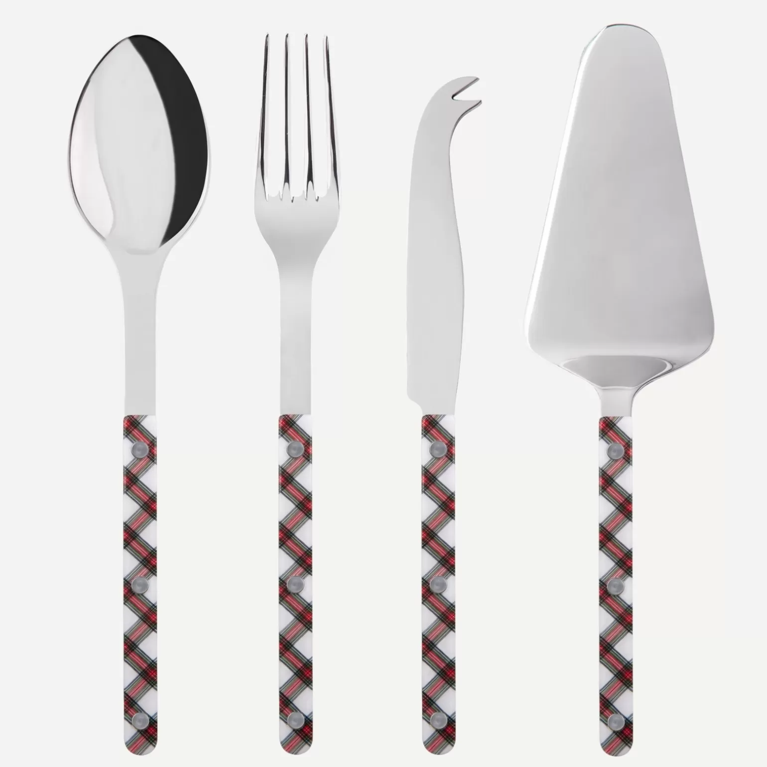 Set Les Essentiels - Ensemble De 4 Couverts De Service<Sabre Paris Bistrot Tartan, Blanc