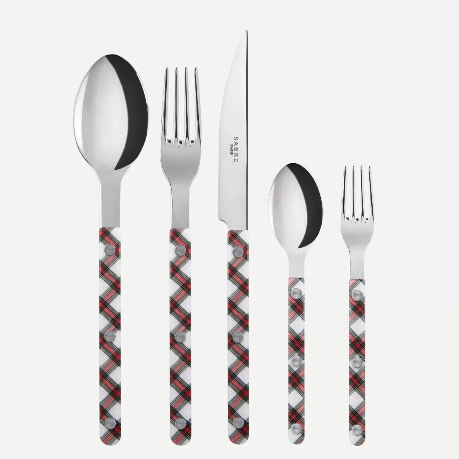 Set De 5 Pièces<Sabre Paris Bistrot Tartan, Blanc