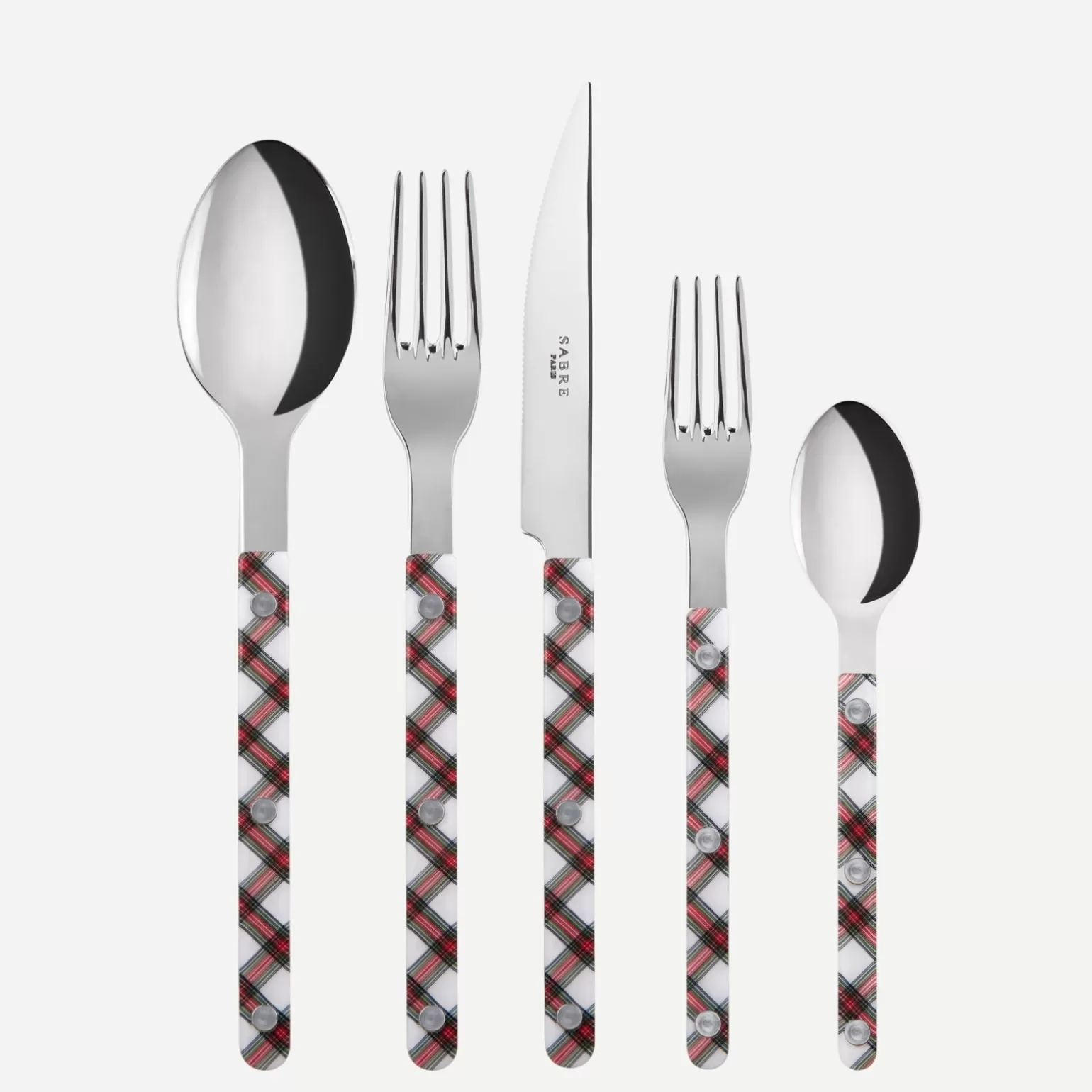 Set De 5 Pièces<Sabre Paris Bistrot Tartan, Blanc