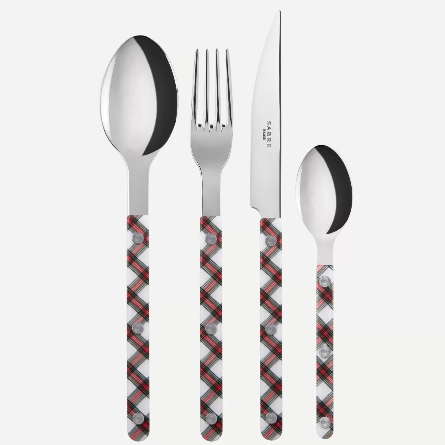 Ménagère De 24 Pièces<Sabre Paris Bistrot Tartan, Blanc