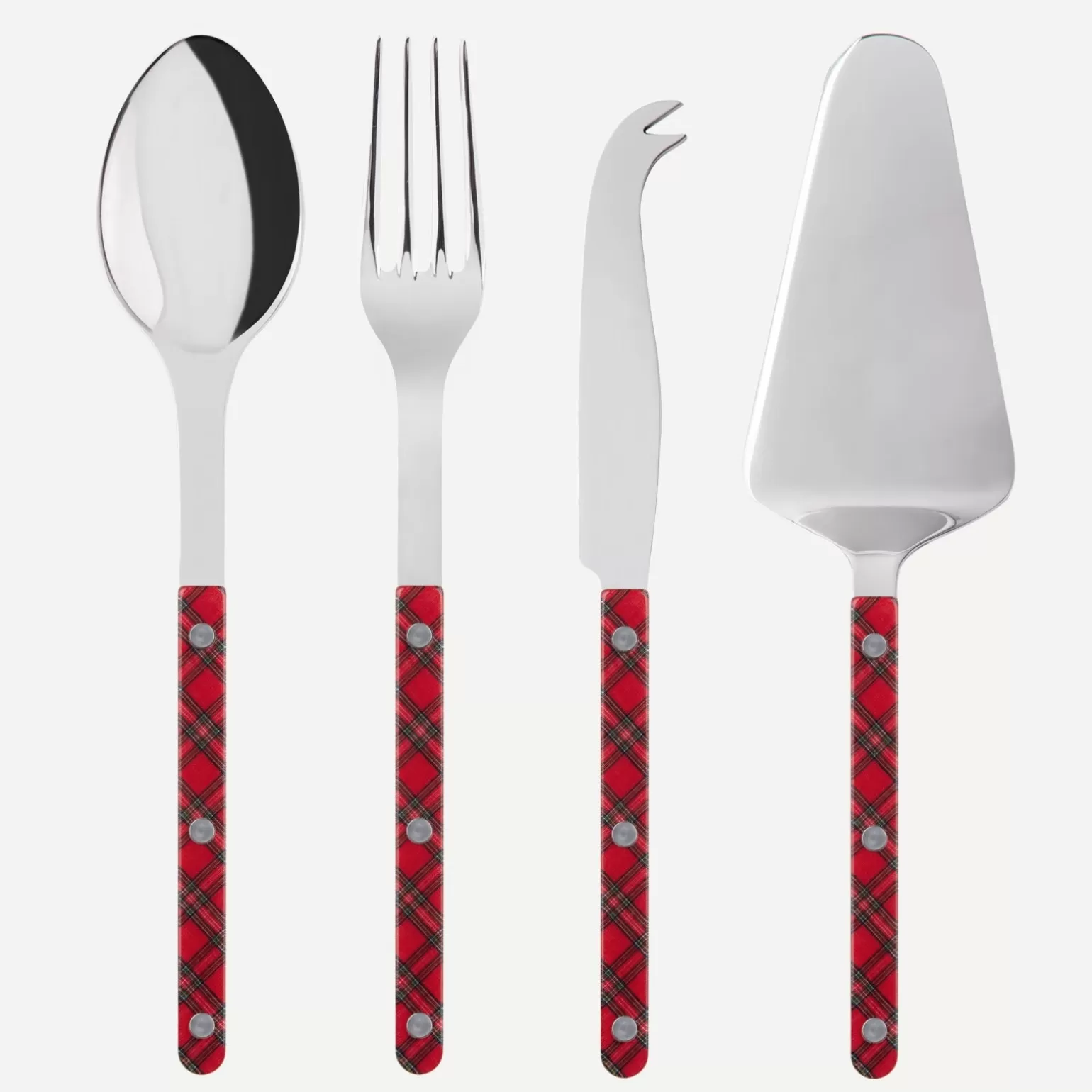 Set Les Essentiels - Ensemble De 4 Couverts De Service<Sabre Paris Bistrot Tartan, Rouge