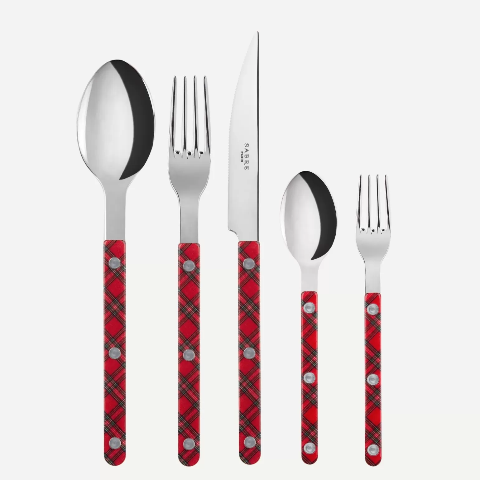 Set De 5 Pièces<Sabre Paris Bistrot Tartan, Rouge