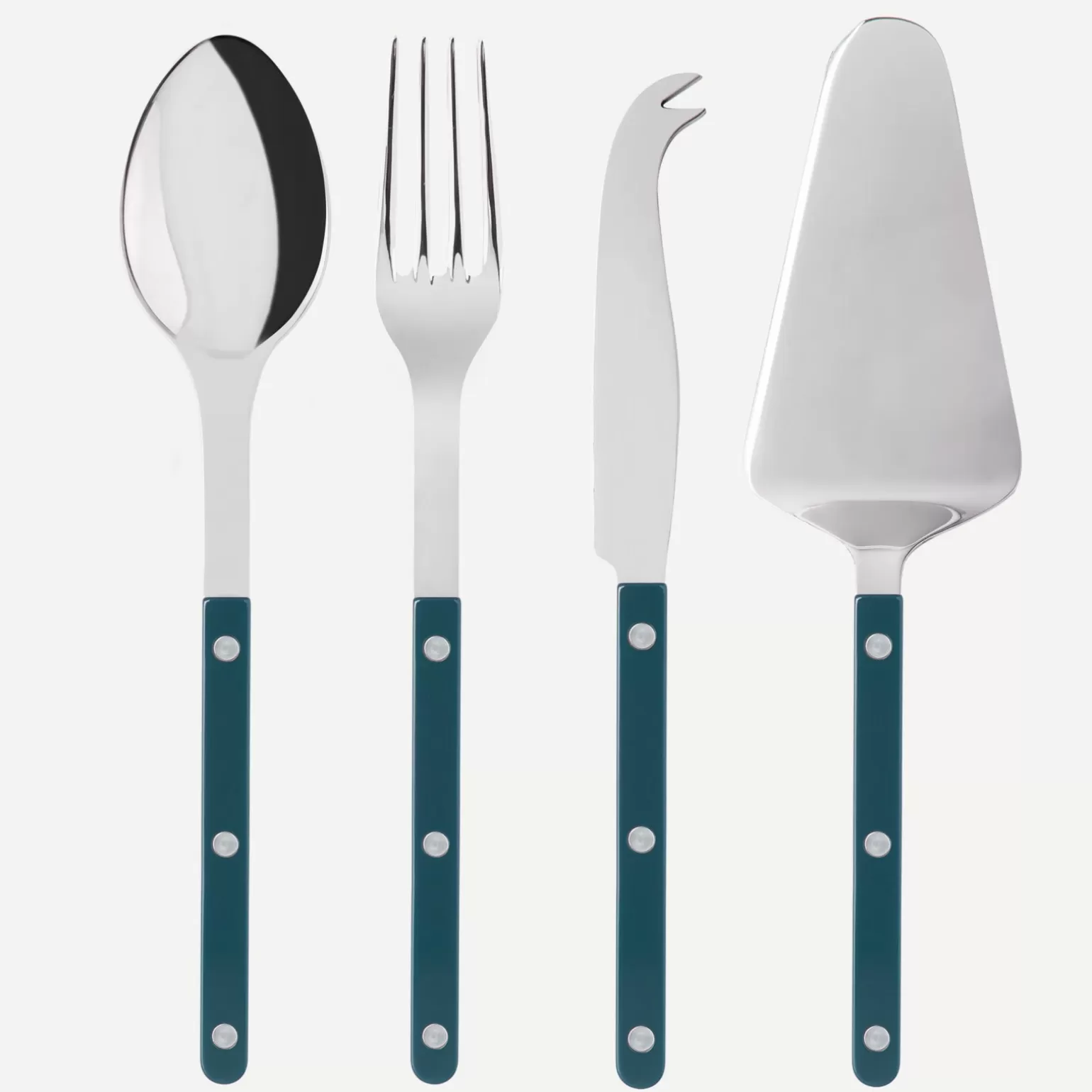 Set Les Essentiels - Ensemble De 4 Couverts De Service<Sabre Paris Bistrot Uni, Bleu canard