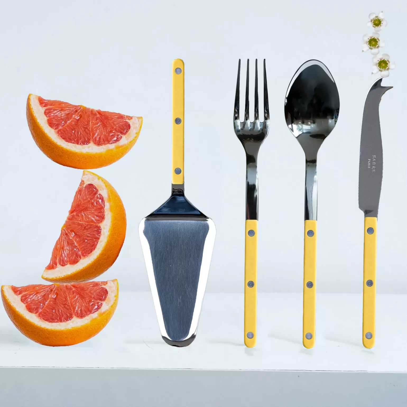 Set Les Essentiels - Ensemble De 4 Couverts De Service<Sabre Paris Bistrot Uni, Jaune