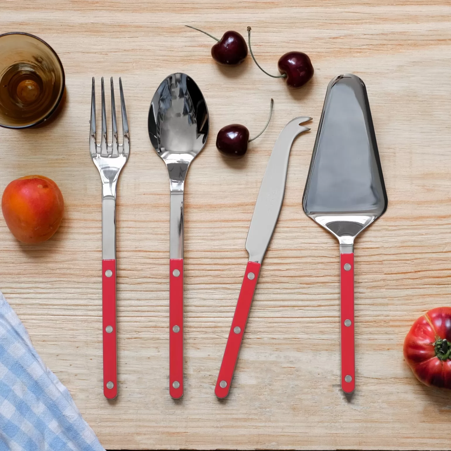 Set Les Essentiels - Ensemble De 4 Couverts De Service<Sabre Paris Bistrot Uni, Rouge