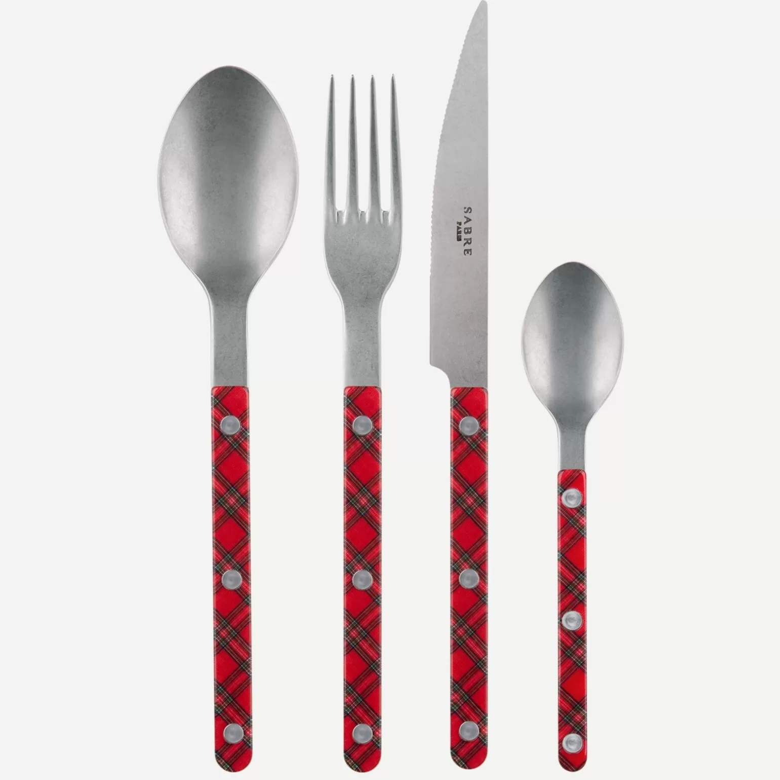 Ménagère De 24 Pièces<Sabre Paris Bistrot Vintage Tartan, Rouge