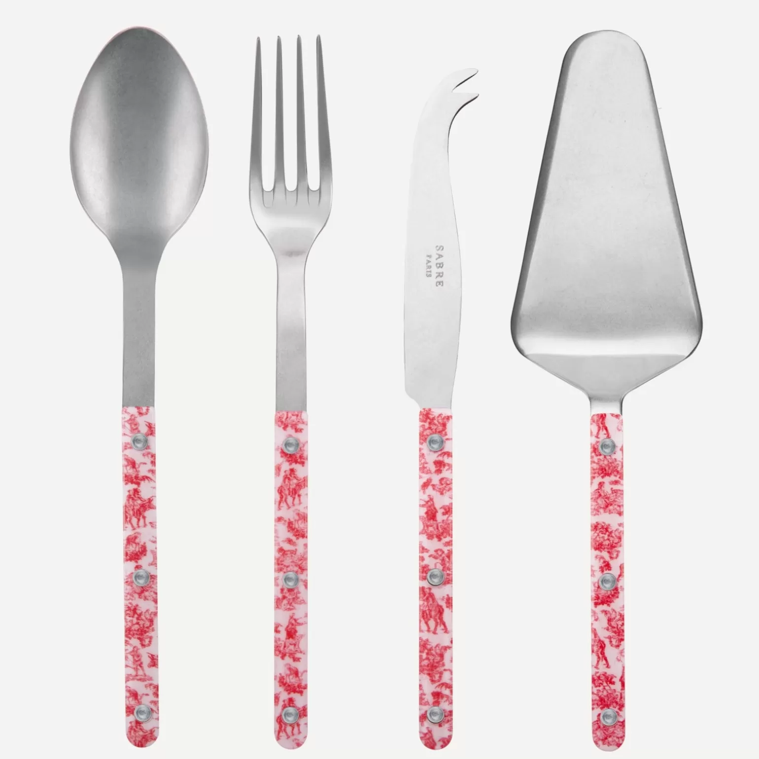 Set Les Essentiels - Ensemble De 4 Couverts De Service<Sabre Paris Bistrot Vintage Toile, Rouge