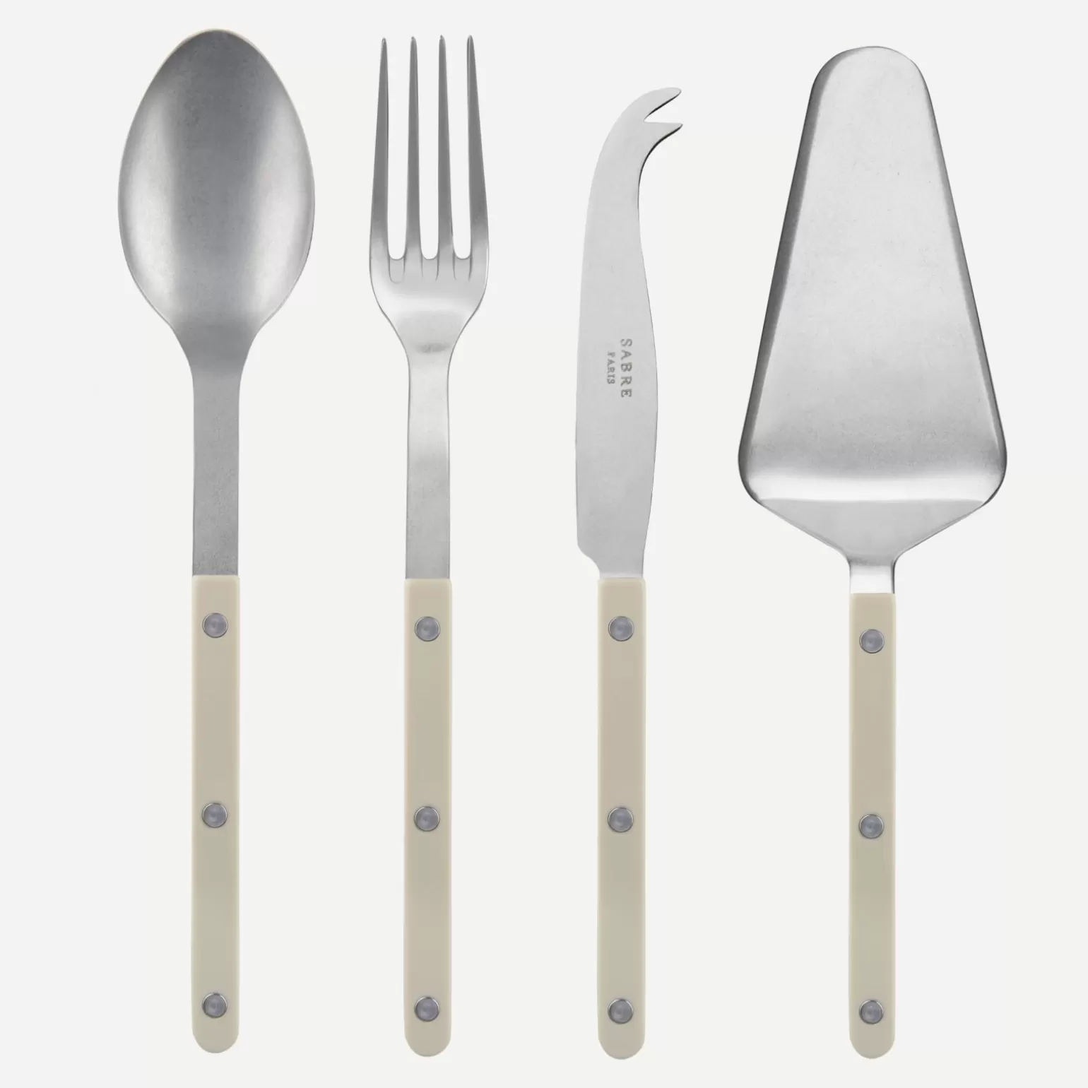 Set Les Essentiels - Ensemble De 4 Couverts De Service<Sabre Paris Bistrot Vintage Uni, Mastic