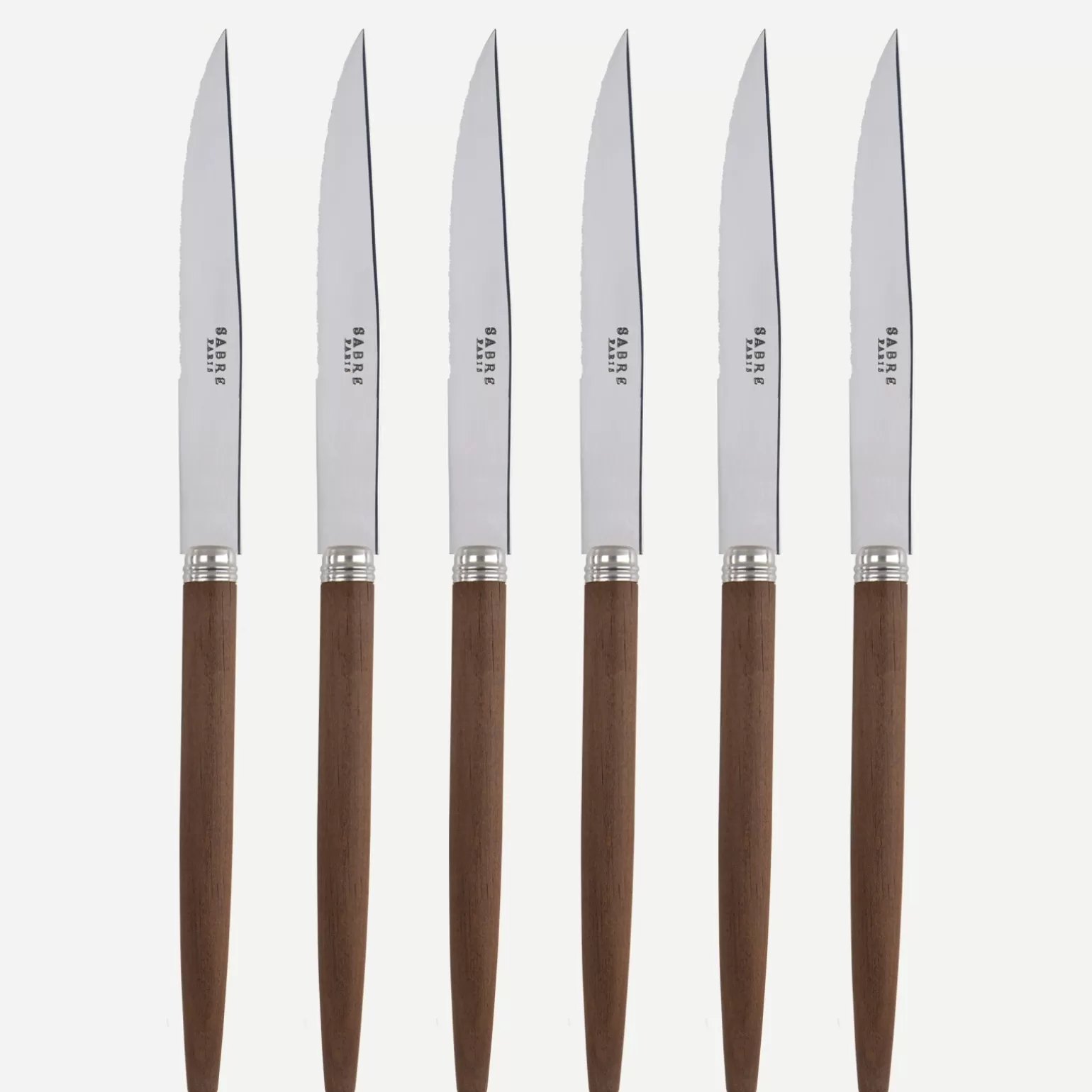 Set De 6 Couteaux À Steak<Sabre Paris Jonc, Bois foncé