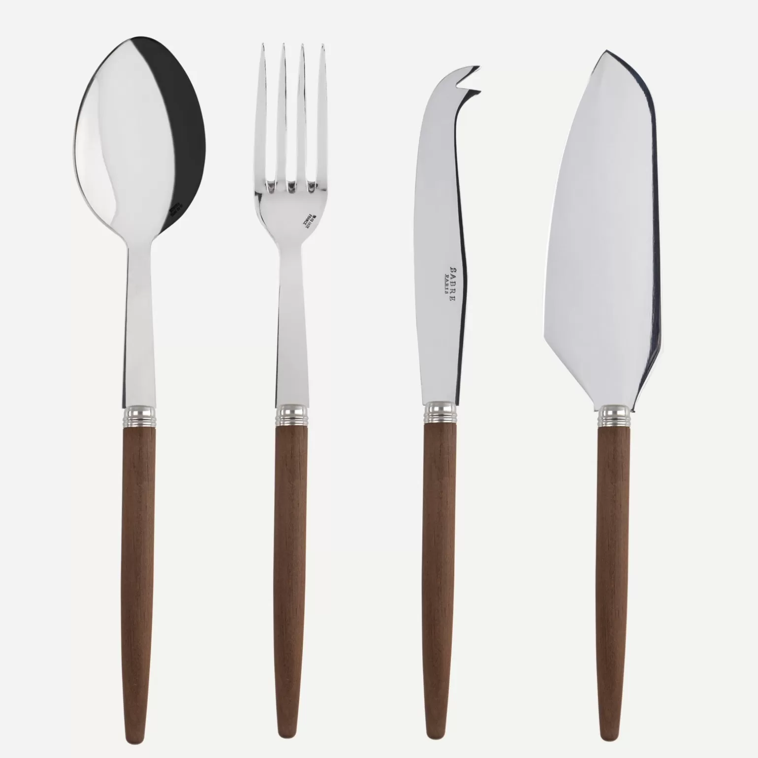 Set Les Essentiels - Ensemble De 4 Couverts De Service<Sabre Paris Jonc, Bois foncé