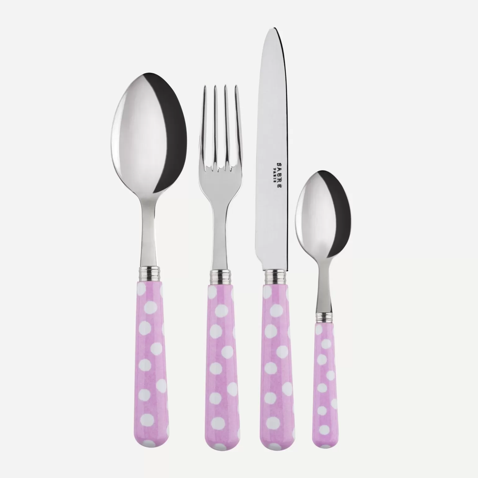 Set De 4 Pièces<Sabre Paris Pois Blancs, Rose