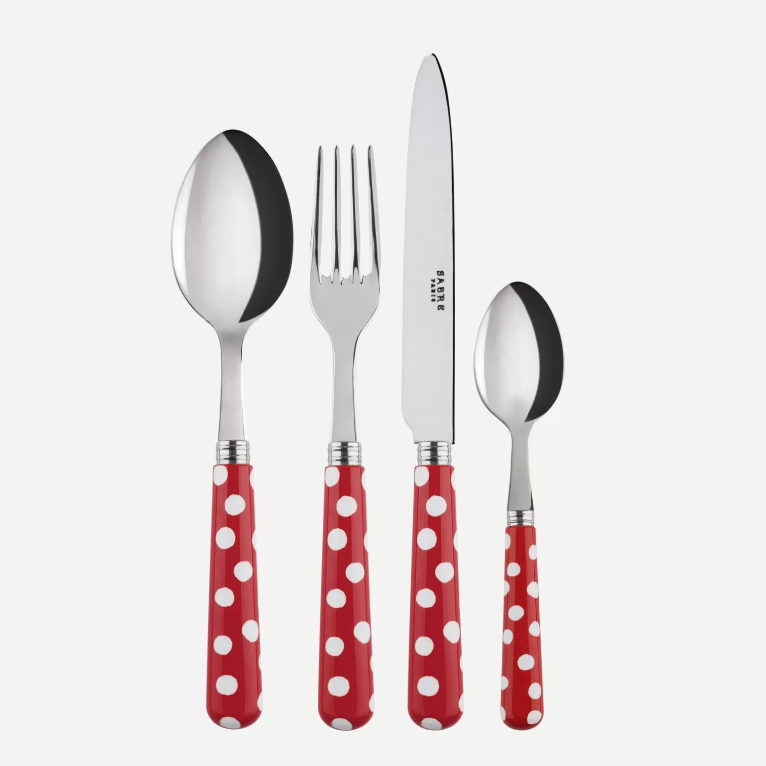 Set De 4 Pièces<Sabre Paris Pois Blancs, Rouge