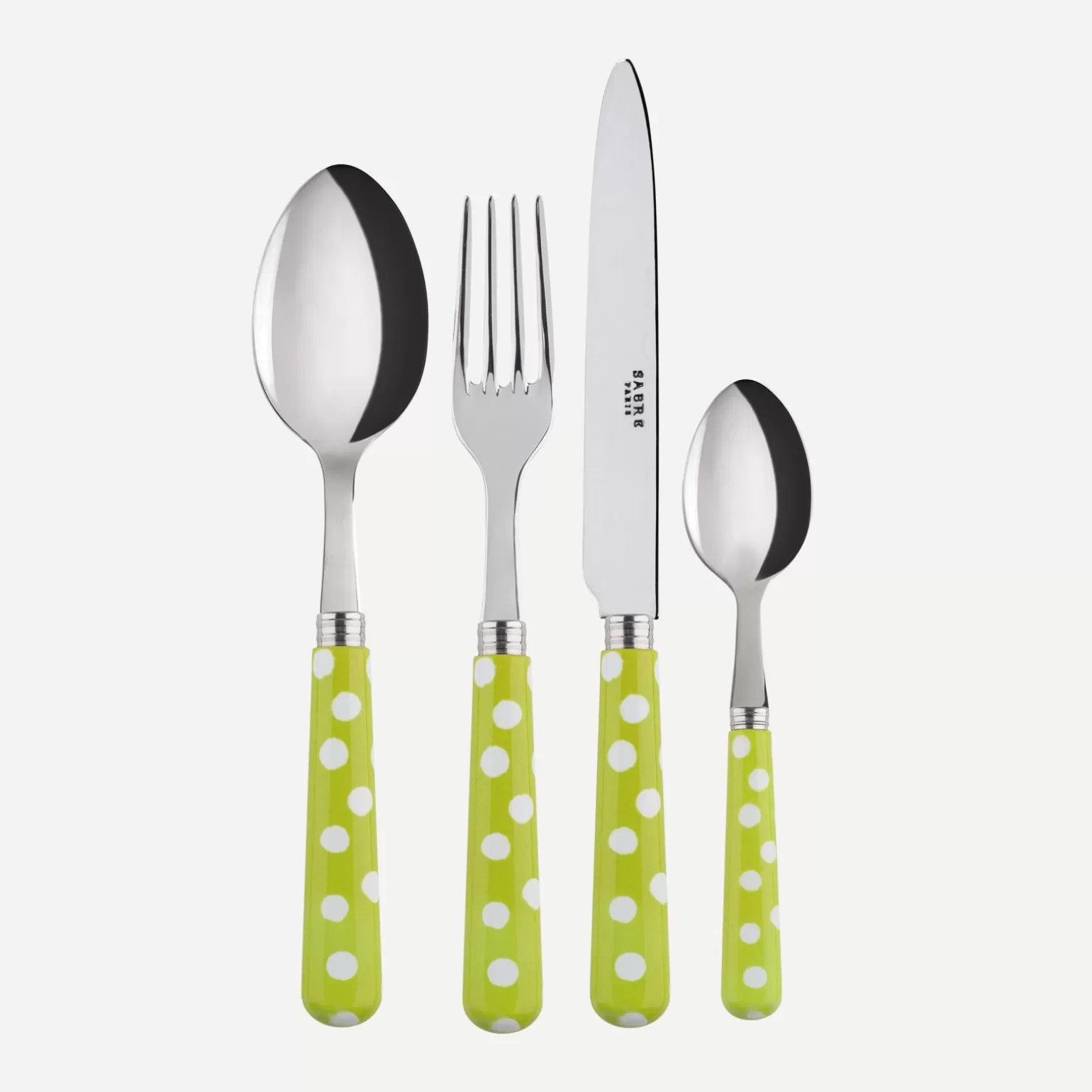 Set De 4 Pièces<Sabre Paris Pois Blancs, Vert clair