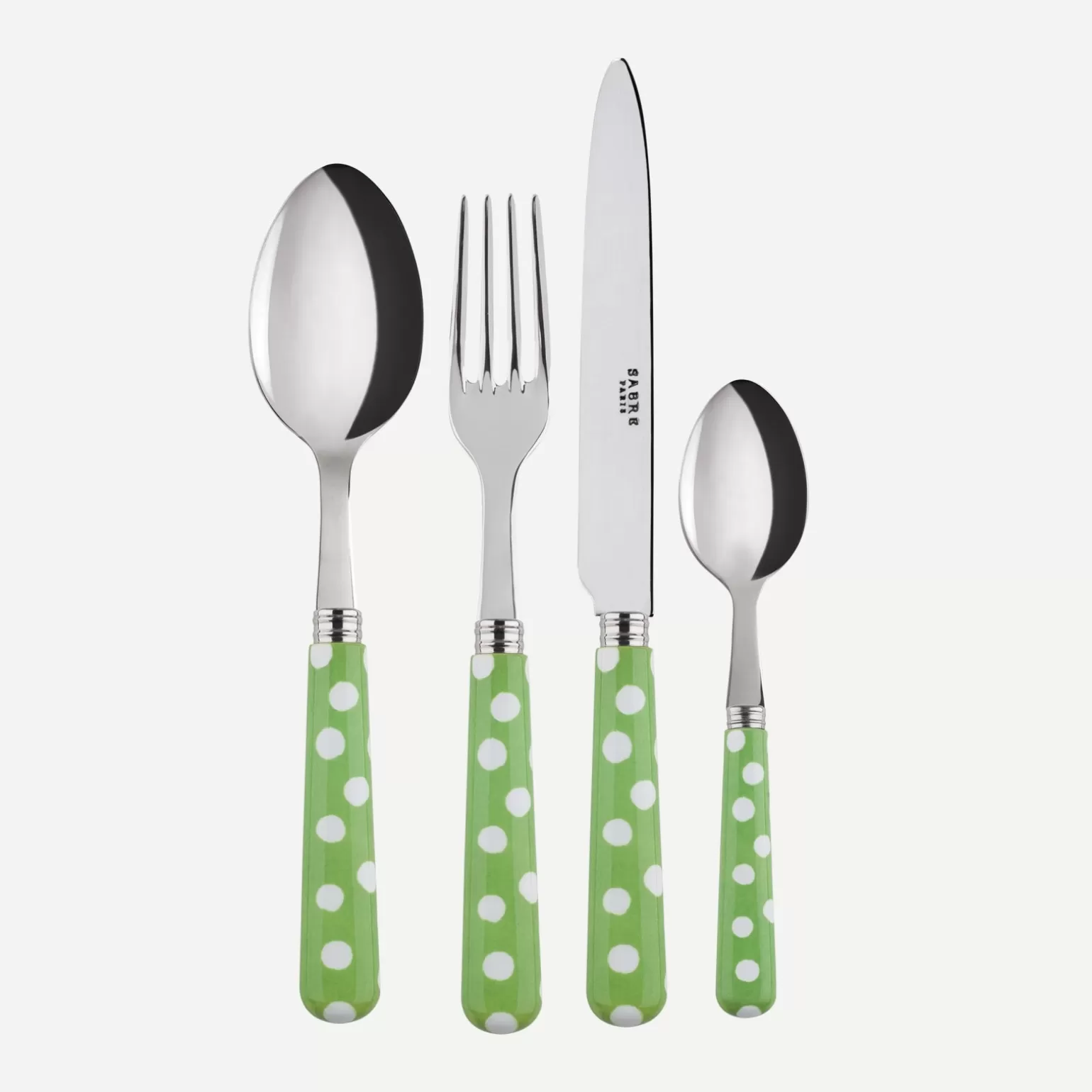 Set De 4 Pièces<Sabre Paris Pois Blancs, Vert jardin